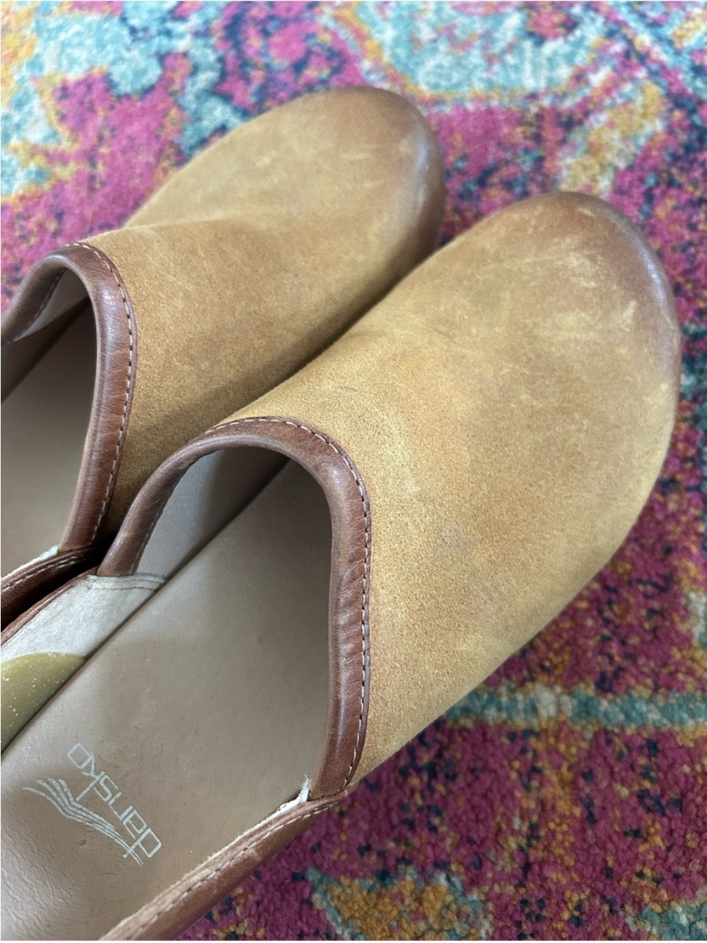 Dansko | Women’s Tan Burnished Suede Leather Brenna Classic Clogs Size 9 - Picture 11 of 16